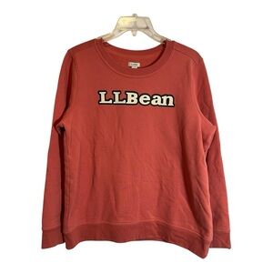 L.L. Bean 1912 Crewneck Logo Sweatshirt in a coral/pink color Size Large